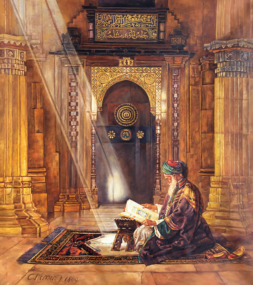Arab reading in the mosque Oil Paintings